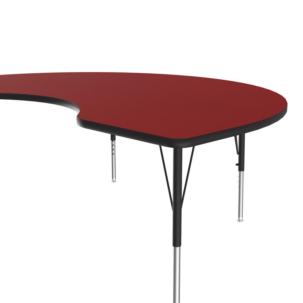 Deluxe High-Pressure Top Activity Tables 48x72" KIDNEY, RED, BLACK/CHROME. Picture 1