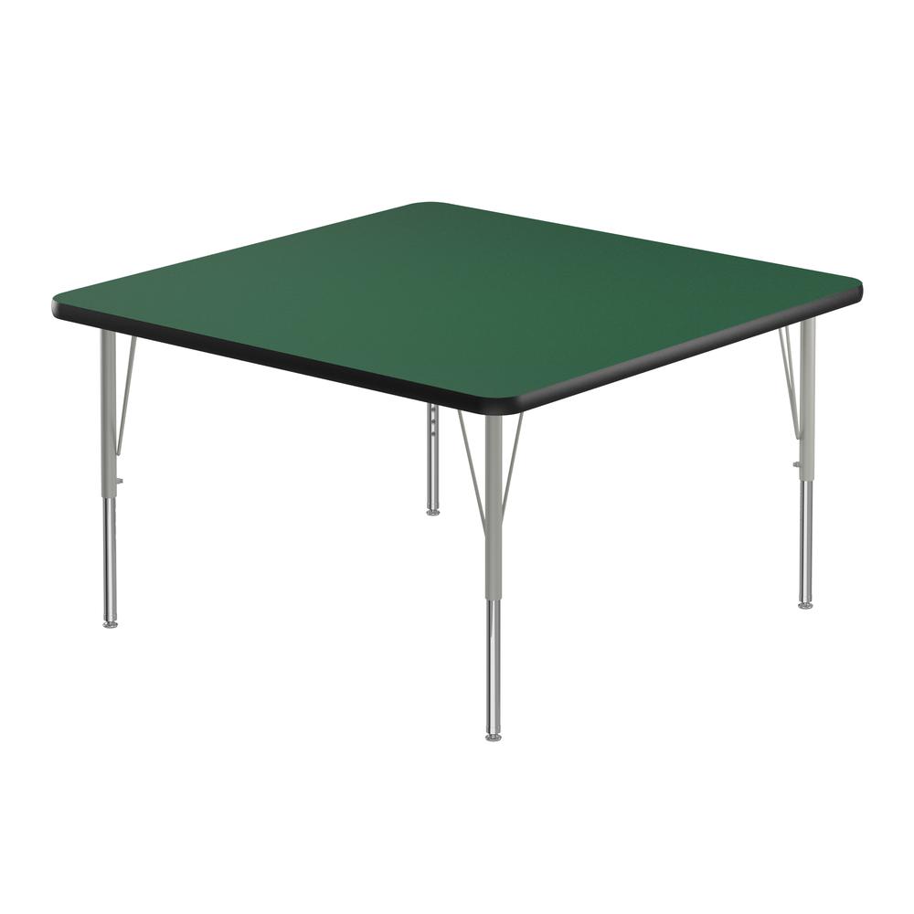 Deluxe High-Pressure Top Activity Tables, 36x36" SQUARE GREEN, SILVER MIST. Picture 1