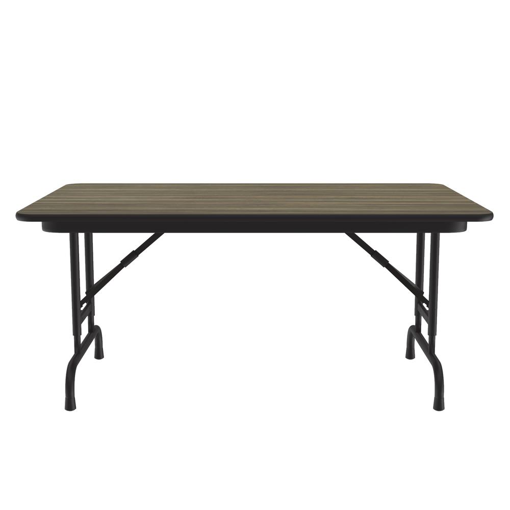 Adjustable Height High Pressure Top Folding Table 30x48", RECTANGULAR COLONIAL HICKORY, BLACK. Picture 1