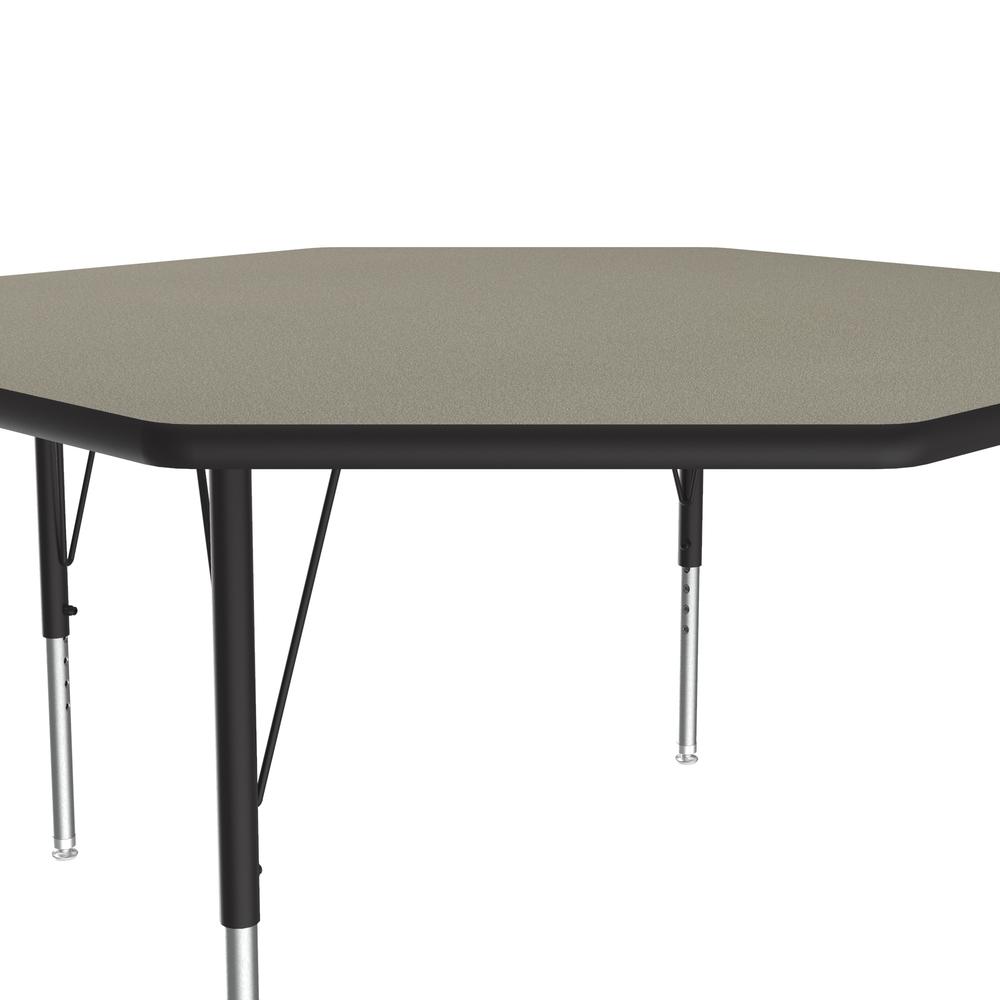 Deluxe High-Pressure Top Activity Tables 48x48", OCTAGONAL, SAVANNAH SAND BLACK/CHROME. Picture 3