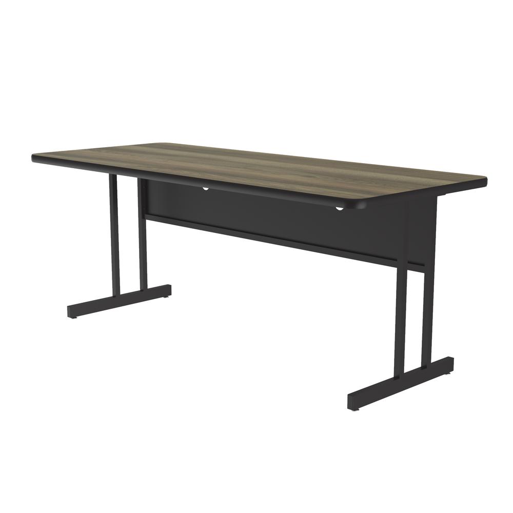 Desk Height  Deluxe HIgh-Pressure Top Computer/Student Desks , 30x60" RECTANGULAR COLONIAL HICKORY BLACK. Picture 4