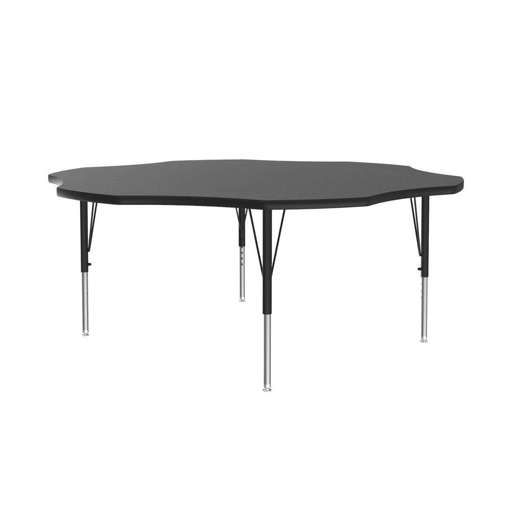 Deluxe High-Pressure Top Activity Tables 60x60", FLOWER, BLACK GRANITE, BLACK/CHROME. Picture 3