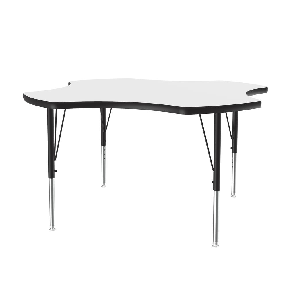Markerboard-Dry Erase  Deluxe High Pressure Top - Activity Tables 48x48", CLOVER, FROSTY WHITE, BLACK/CHROME. Picture 1