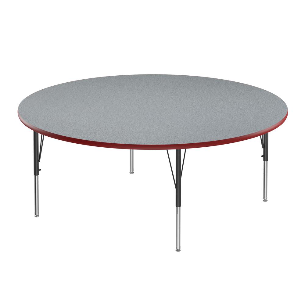 Deluxe High-Pressure Top Activity Tables 60x60" ROUND, GRAY GRANITE, BLACK/CHROME. Picture 1