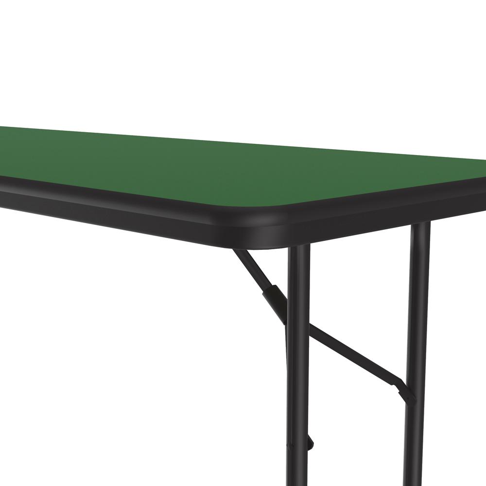 Deluxe High Pressure Top Folding Table, 24x72" RECTANGULAR, GREEN BLACK. Picture 3