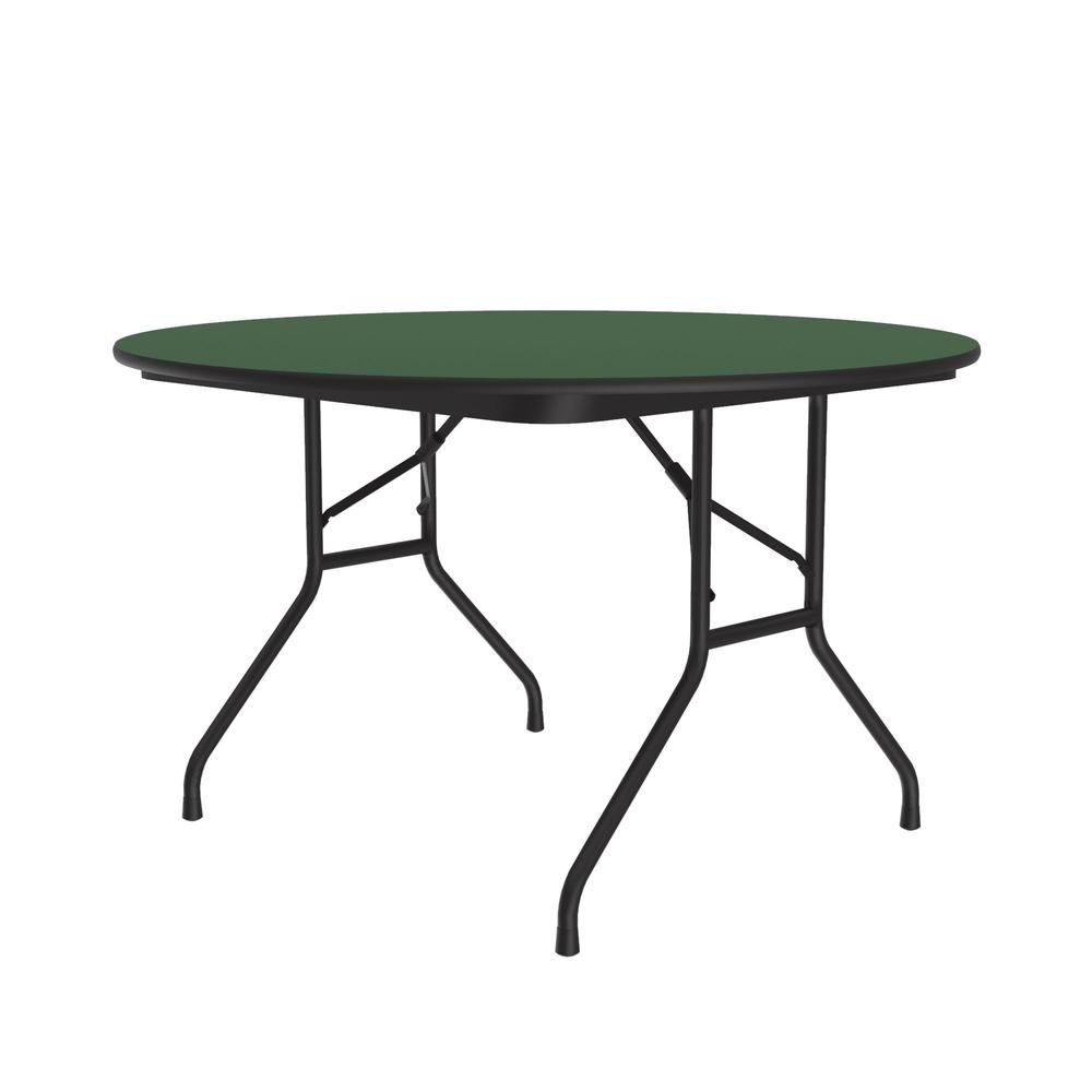 Deluxe High Pressure Top Folding Table 48x48", ROUND, GREEN BLACK. Picture 3
