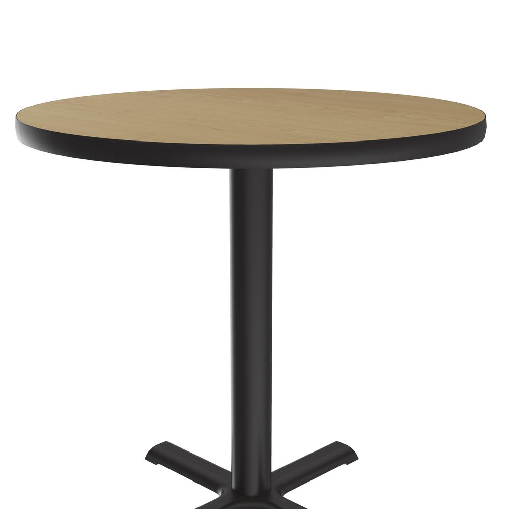 Table Height Deluxe High-Pressure Café and Breakroom Table, 42x42", ROUND, FUSION MAPLE BLACK. Picture 3