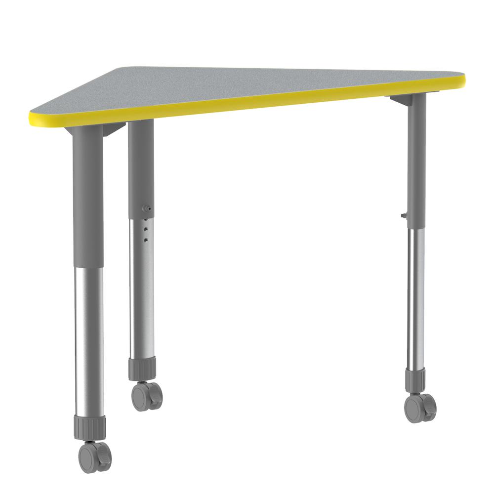 Commercial Lamiante Top Collaborative Desk with Casters 41x23" WING, GRAY GRANITE GRAY/CHROME. Picture 2