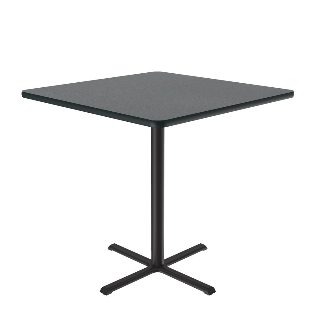 Bar Stool/Standing Height Deluxe High-Pressure Café and Breakroom Table 36x36", SQUARE, MONTANA GRANITE, BLACK. Picture 3