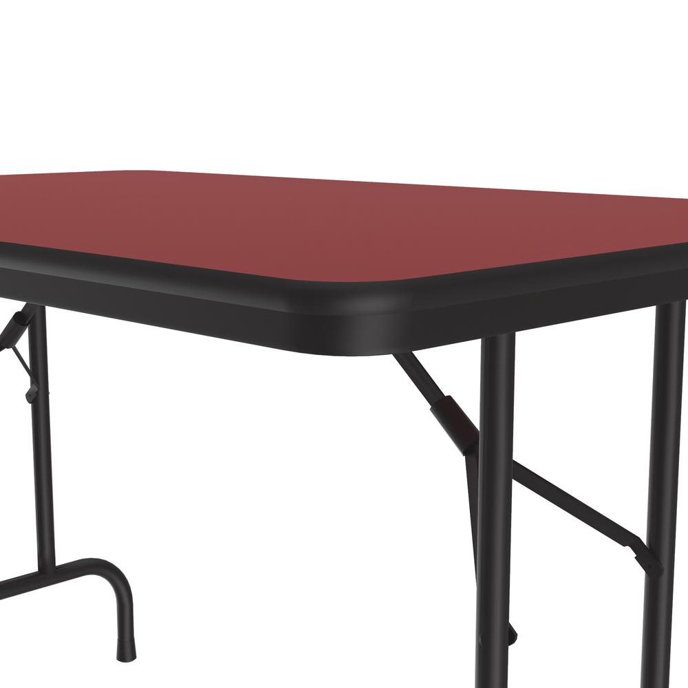 Deluxe High Pressure Top Folding Table, 30x48" RECTANGULAR RED BLACK. Picture 2