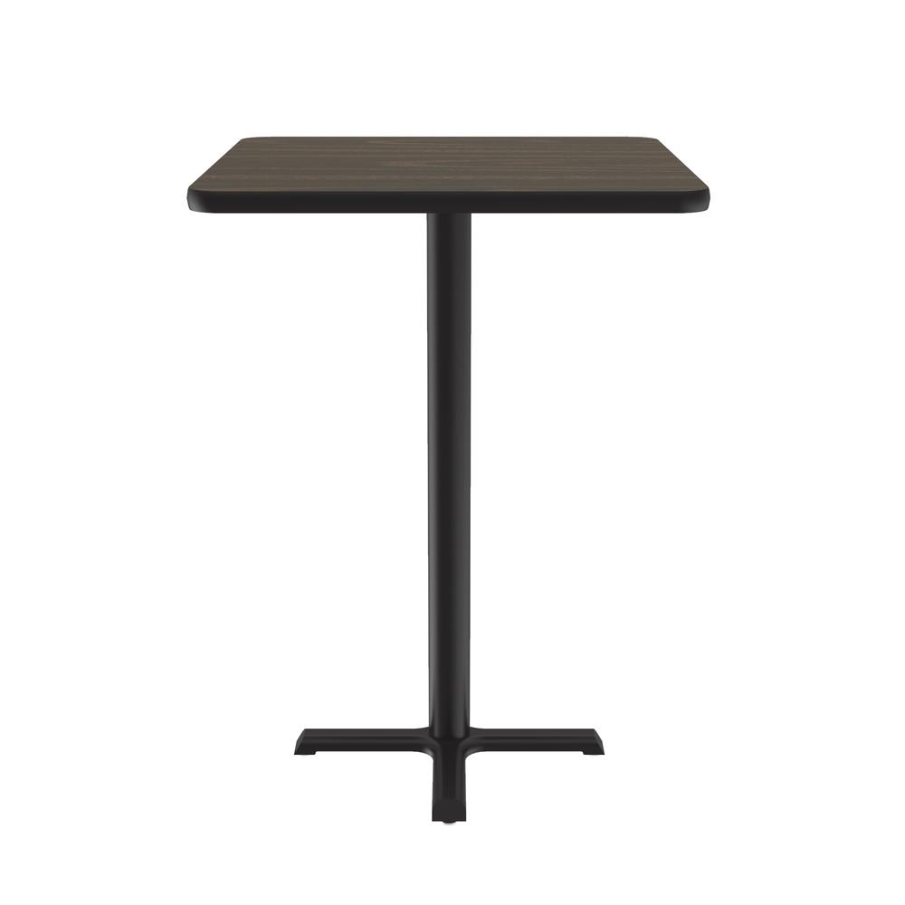 Bar Stool/Standing Height Deluxe High-Pressure Café and Breakroom Table, 24x24" SQUARE WALNUT, BLACK. Picture 4