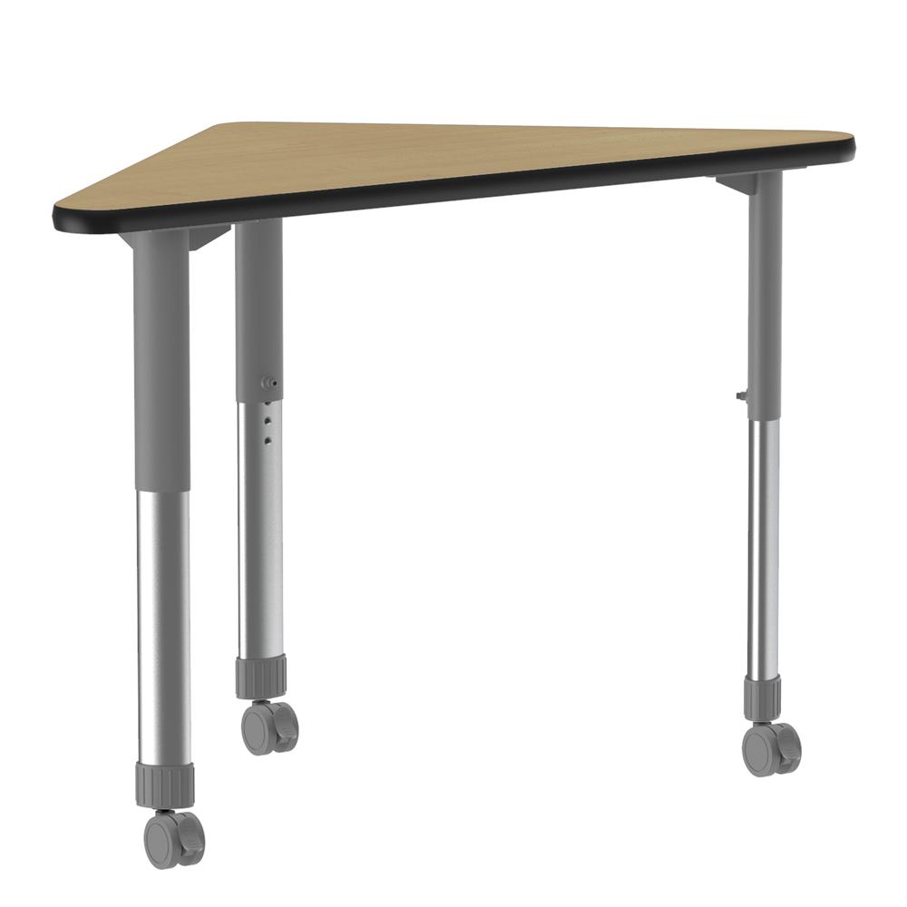 Deluxe High Pressure Collaborative Desk with Casters 41x23" WING, FUSION MAPLE, GRAY/CHROME. Picture 1