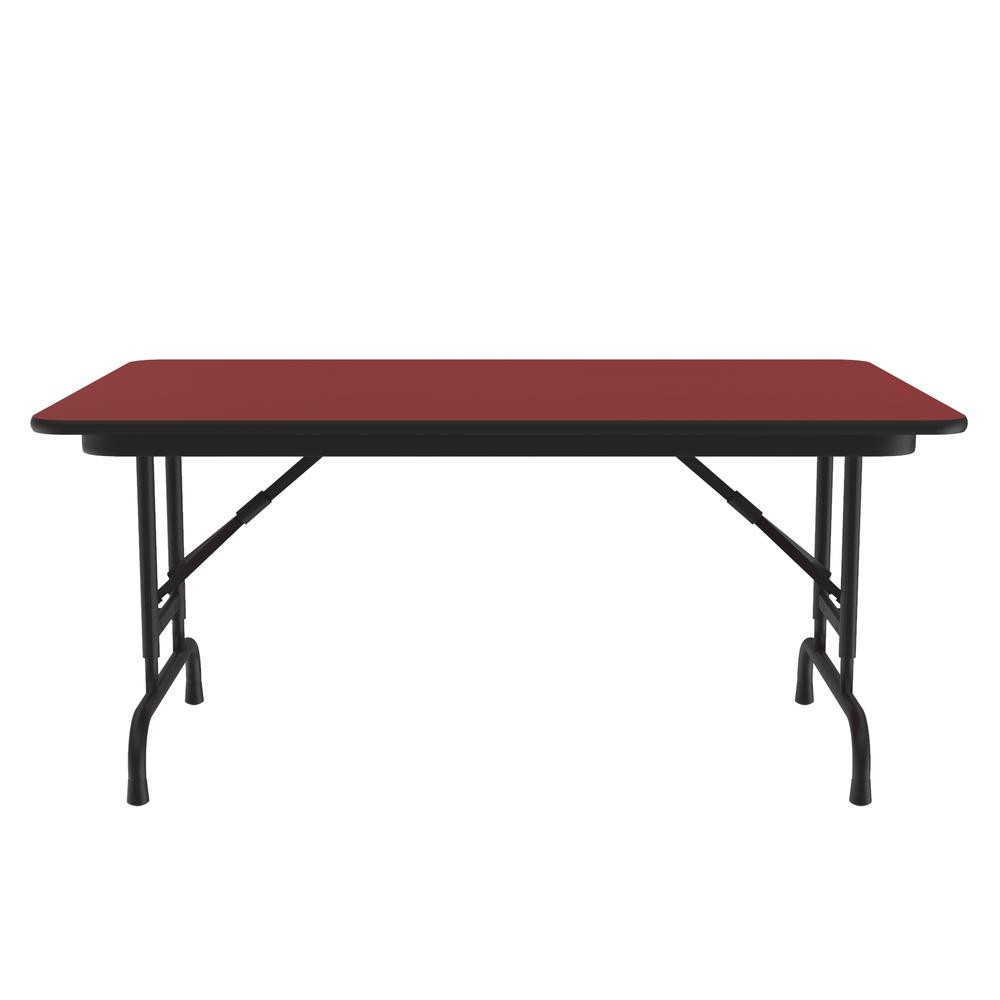Adjustable Height High Pressure Top Folding Table, 30x48" RECTANGULAR RED BLACK. Picture 7