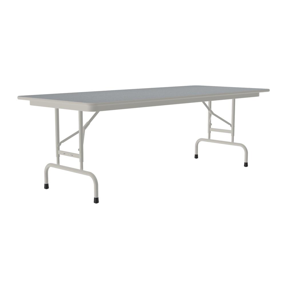 Adjustable Height Thermal Fused Laminate Top Folding Table 30x96", RECTANGULAR, GRAY GRANITE GRAY. Picture 2
