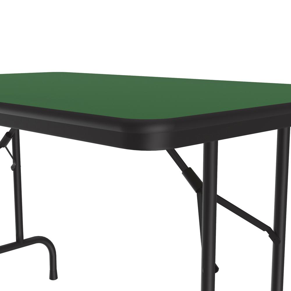 Deluxe High Pressure Top Folding Table 30x48", RECTANGULAR GREEN, BLACK. Picture 4