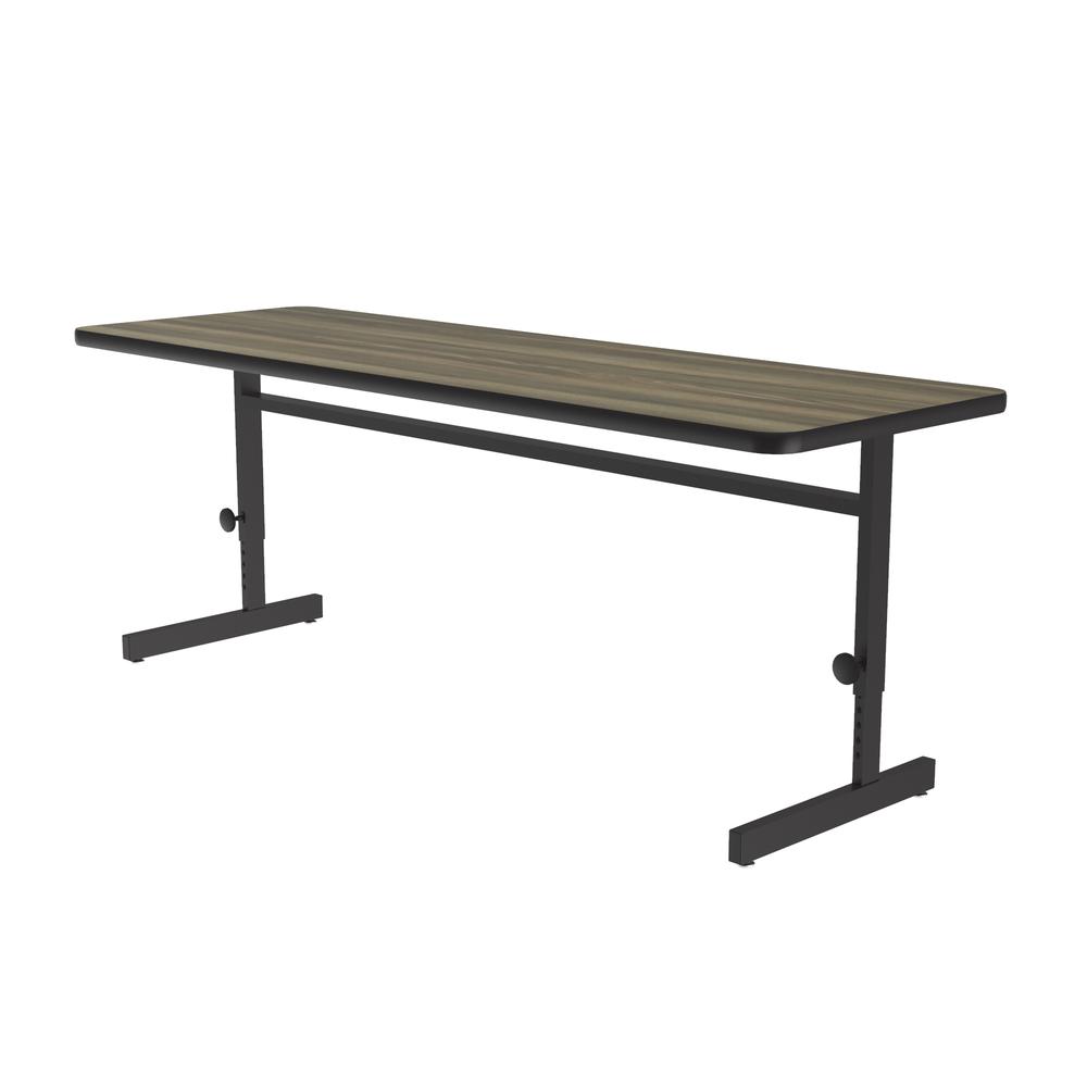 Adjustable Height Deluxe High-Pressure Top Computer/Student Desks  24x60", RECTANGULAR COLONIAL HICKORY BLACK. Picture 1