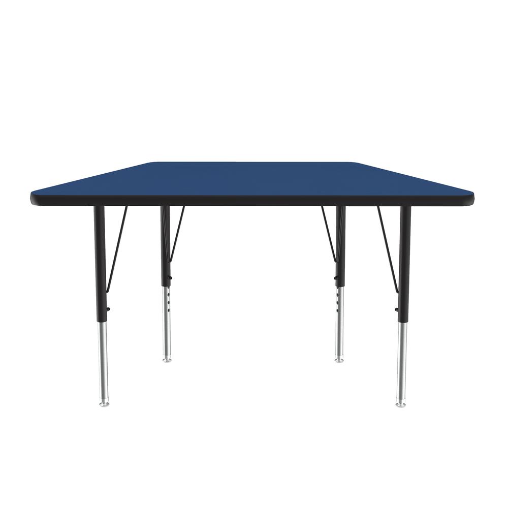 Deluxe High-Pressure Top Activity Tables 24x48" TRAPEZOID BLUE, BLACK/CHROME. Picture 7