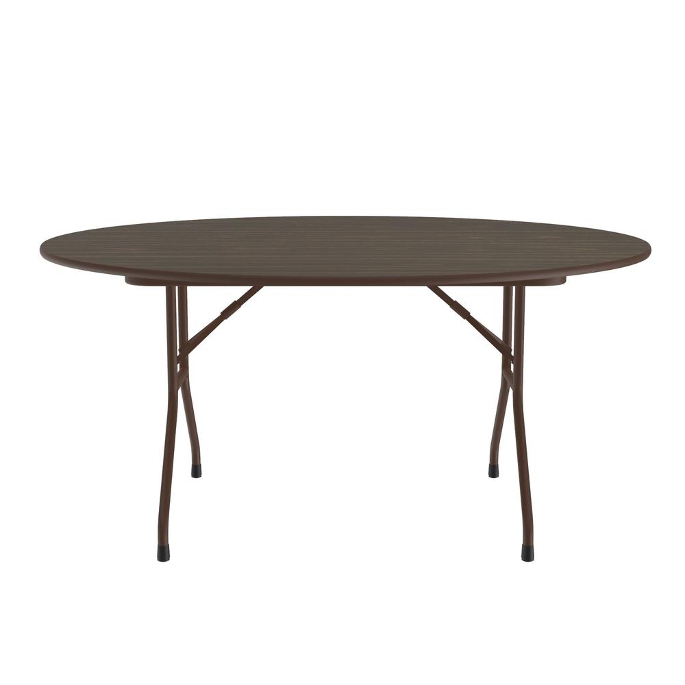 Deluxe High Pressure Top Folding Table 60x60" ROUND, WALNUT, BROWN. Picture 4
