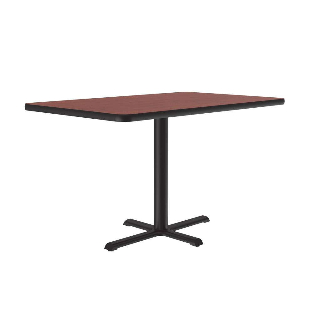 Table Height Deluxe High-Pressure Café and Breakroom Table 30x42", RECTANGULAR, CHERRY, BLACK. Picture 2