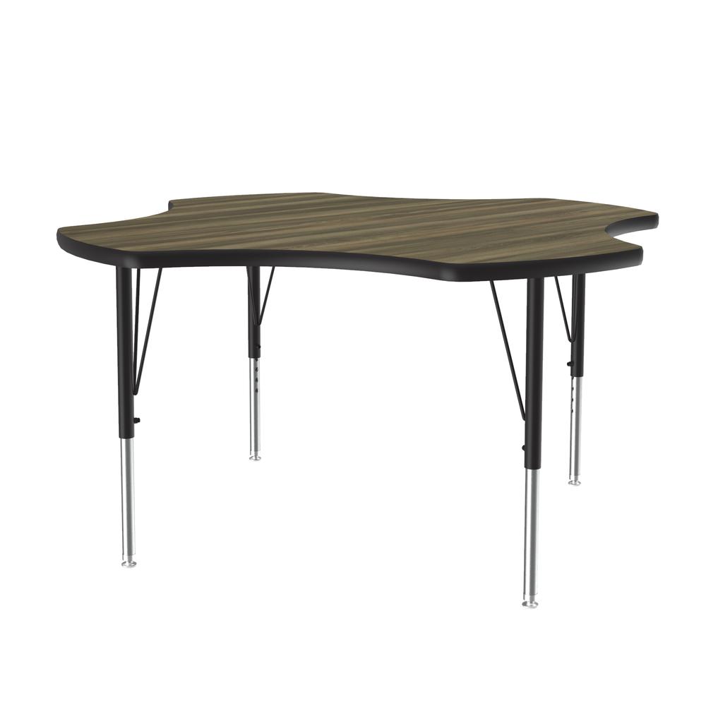 Deluxe High-Pressure Top Activity Tables 48x48", CLOVER COLONIAL HICKORY, BLACK/CHROME. Picture 5