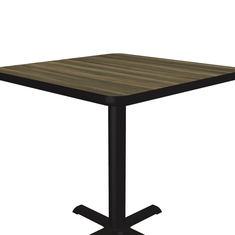 Table Height Deluxe High-Pressure Café and Breakroom Table, 24x24 SQUARE COLONIAL HICKORY, BLACK. Picture 8