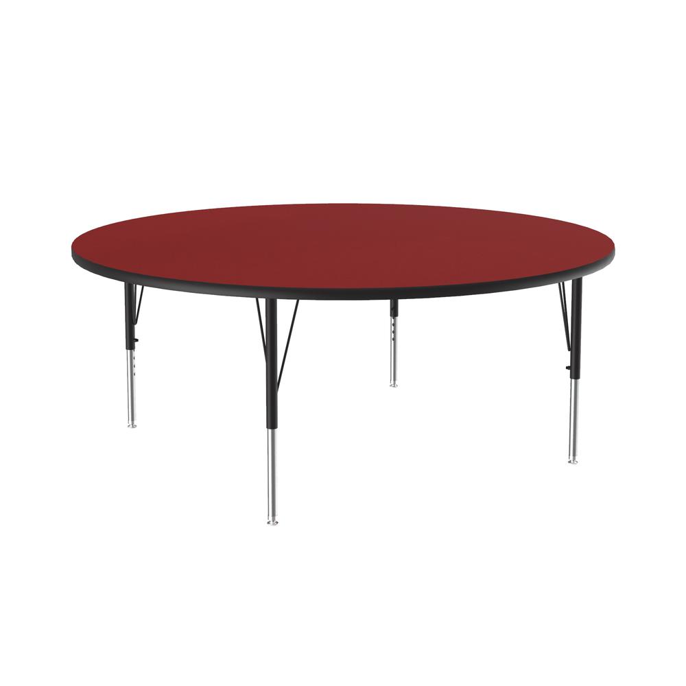 Deluxe High-Pressure Top Activity Tables 60x60" ROUND RED, BLACK/CHROME. Picture 2