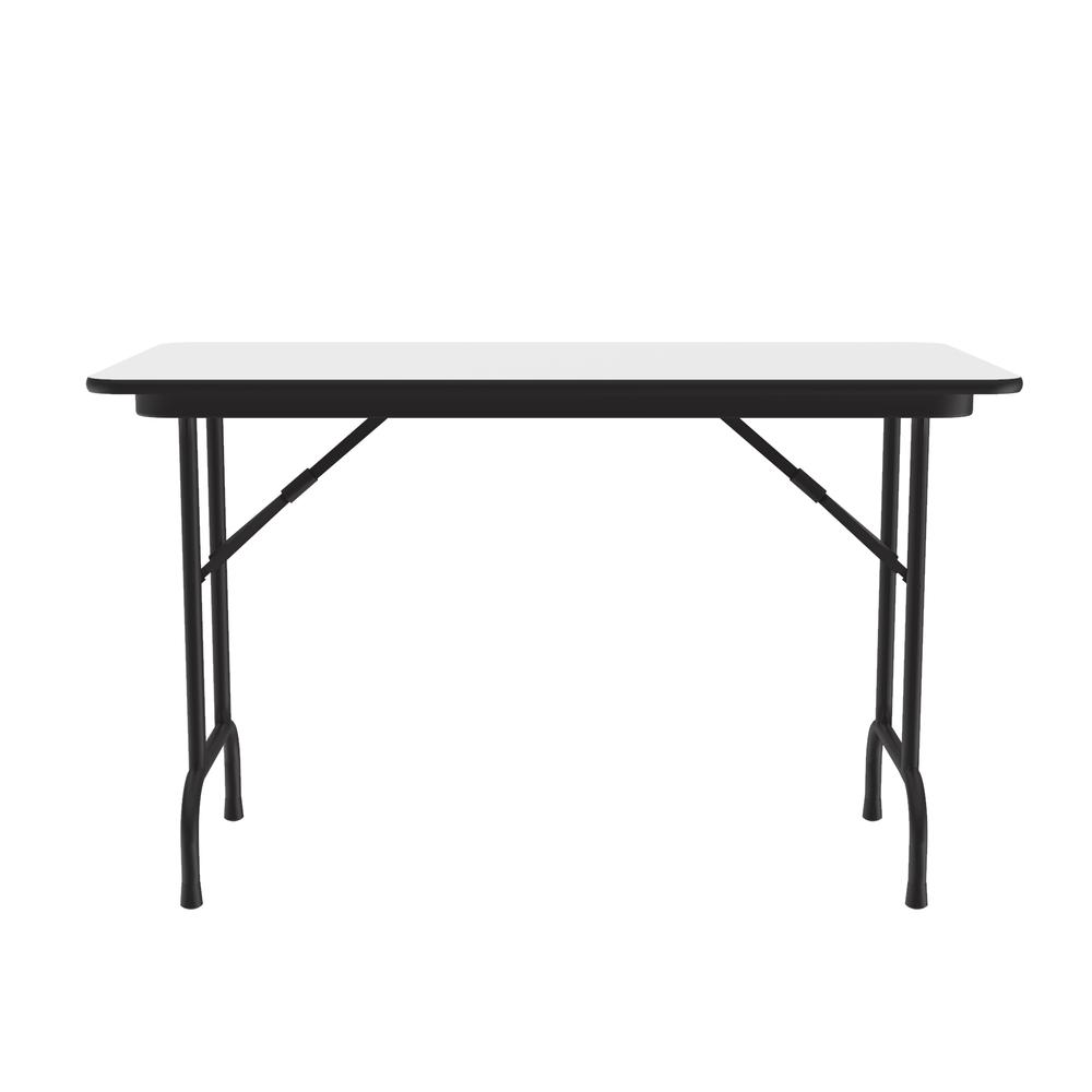 Deluxe High Pressure Top Folding Table 24x48", RECTANGULAR WHITE, BLACK. Picture 5