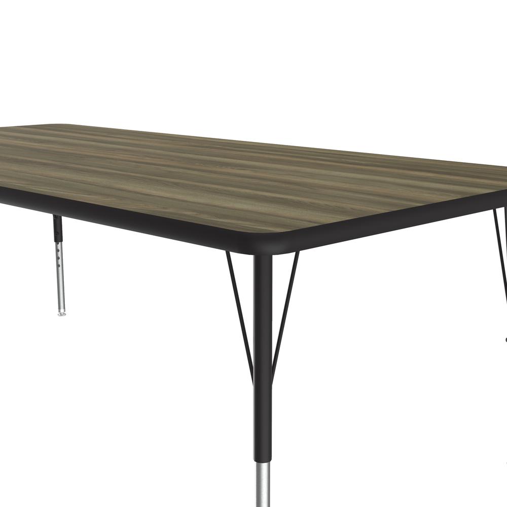 Deluxe High-Pressure Top Activity Tables, 36x60" RECTANGULAR COLONIAL HICKORY, BLACK/CHROME. Picture 5