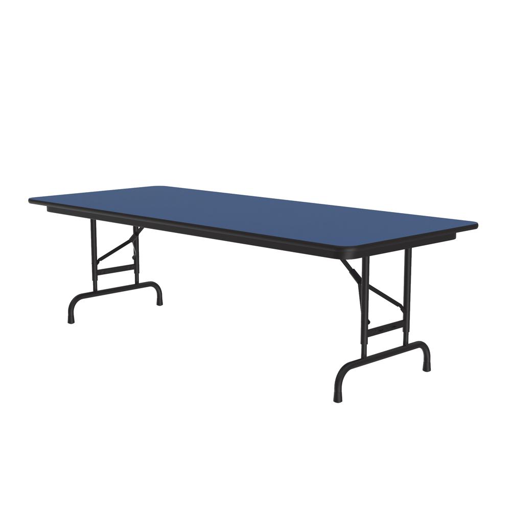 Adjustable Height High Pressure Top Folding Table 30x96", RECTANGULAR, BLUE, BLACK. Picture 3