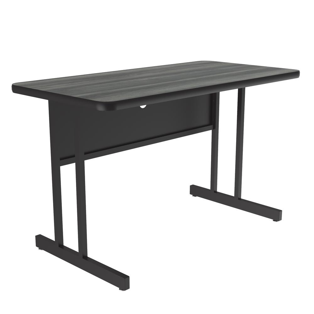 Desk Height  Deluxe HIgh-Pressure Top Computer/Student Desks , 30x48", RECTANGULAR NEW ENGLAND DRIFTWOOD BLACK. Picture 6
