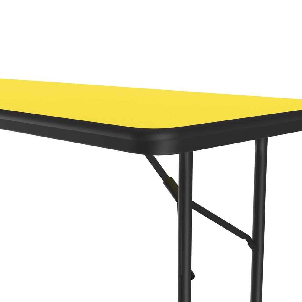 Deluxe High Pressure Top Folding Table 24x96", RECTANGULAR, YELLOW, BLACK. Picture 5
