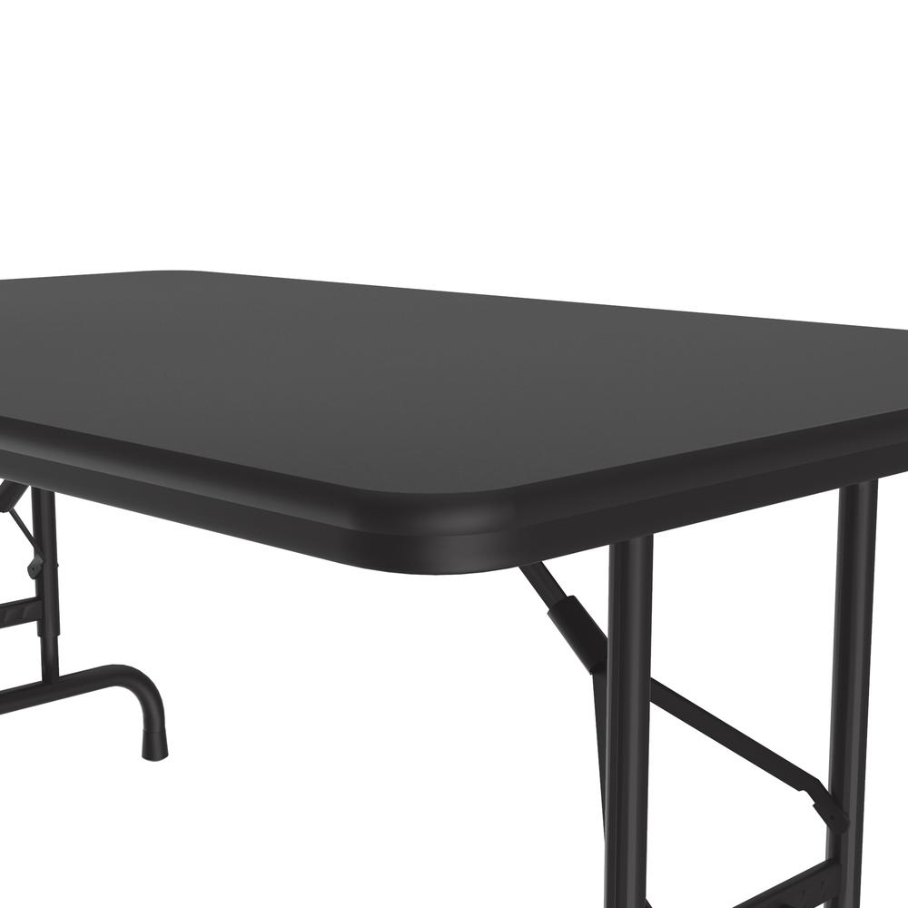 Adjustable Height Thermal Fused Laminate Top Folding Table 30x48" RECTANGULAR, BLACK GRANITE, BLACK. Picture 3