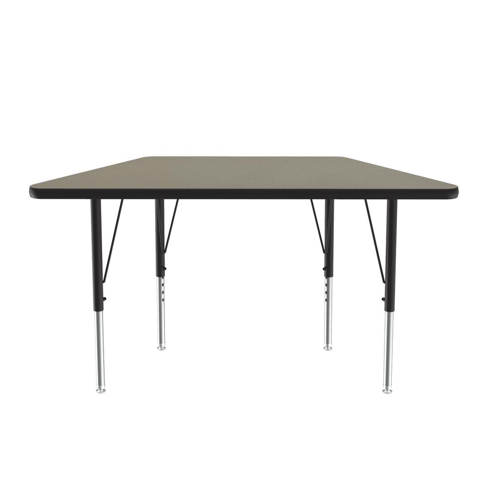 Deluxe High-Pressure Top Activity Tables, 24x48" TRAPEZOID SAVANNAH SAND BLACK/CHROME. Picture 3