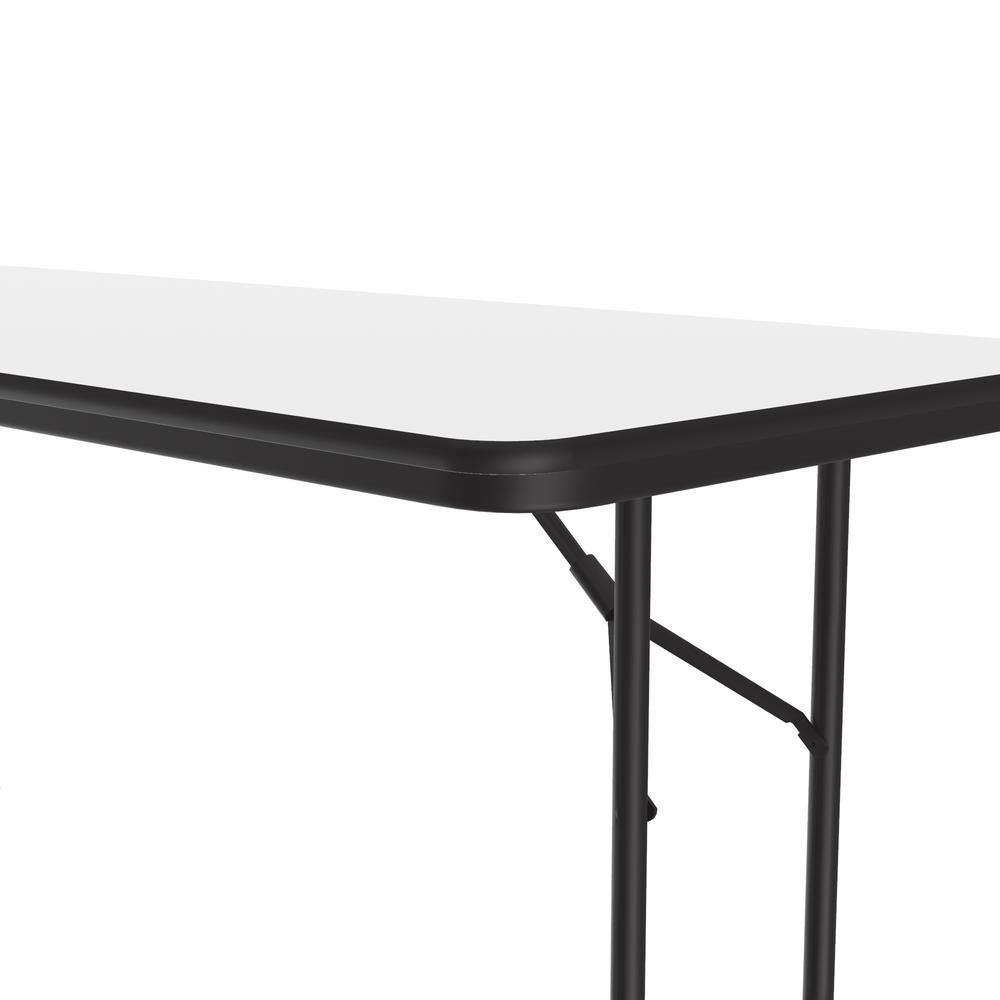 Deluxe High Pressure Top Folding Table, 30x60", RECTANGULAR WHITE BLACK. Picture 4