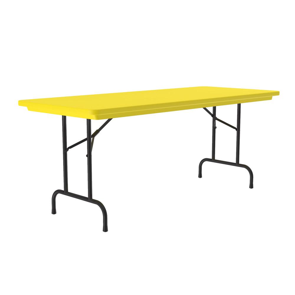 Commercial Blow-Molded Plastic Folding Table 30x60" RECTANGULAR, YELLOW, BLACK. Picture 4