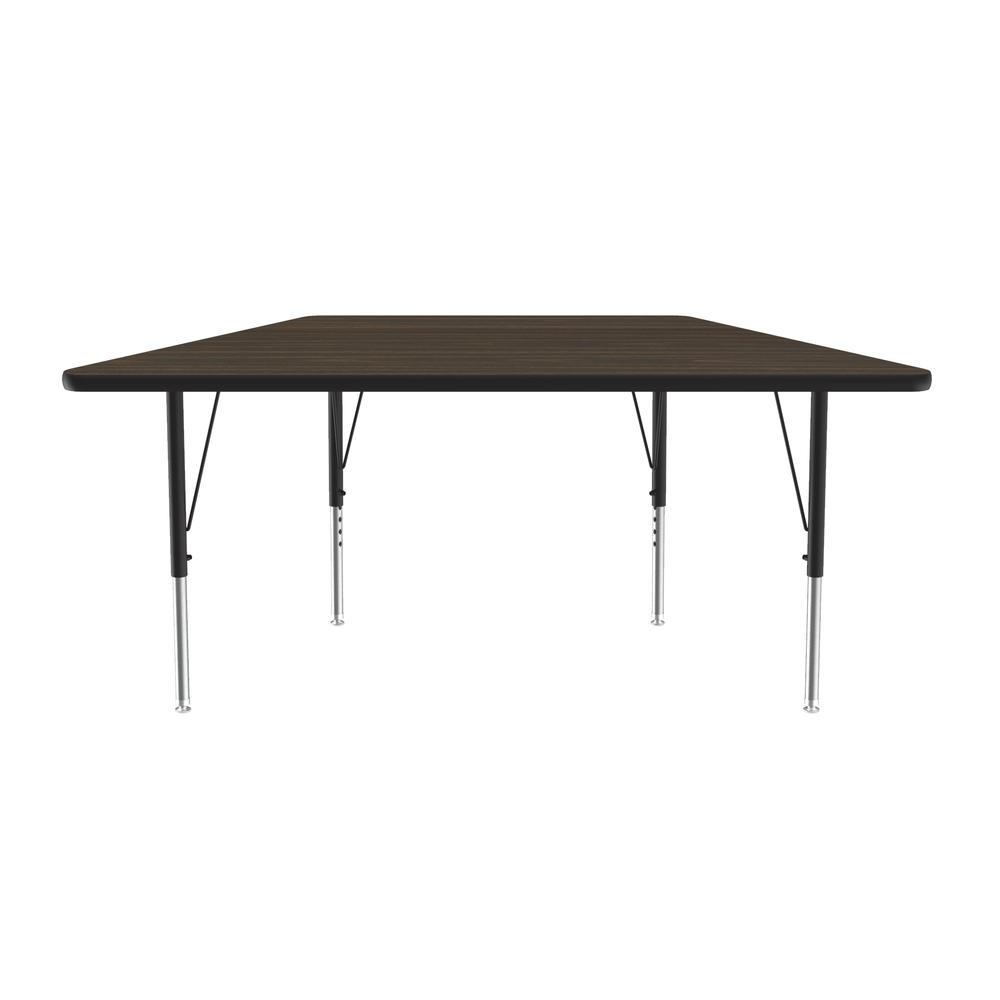 Commercial Laminate Top Activity Tables, 30x60", TRAPEZOID WALNUT BLACK/CHROME. Picture 2