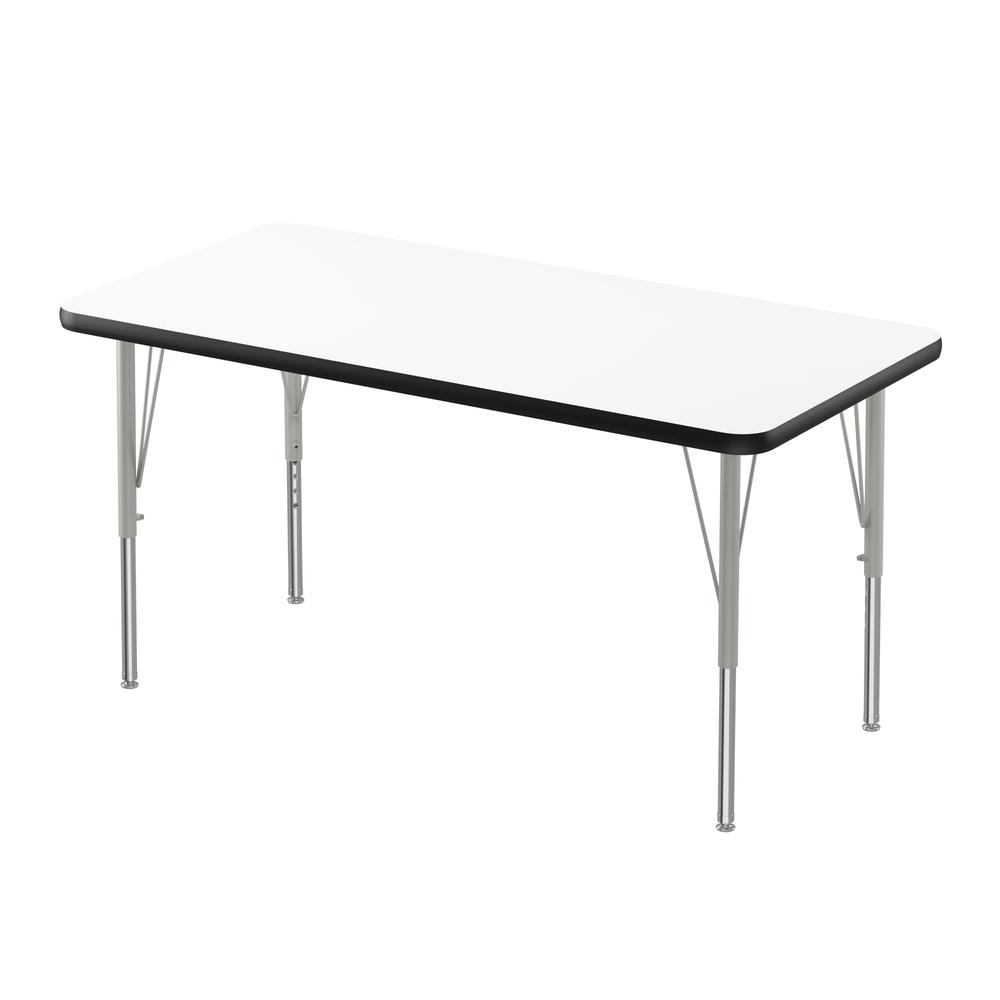 Deluxe High-Pressure Top Activity Tables 24x60", RECTANGULAR WHITE SILVER MIST. Picture 1