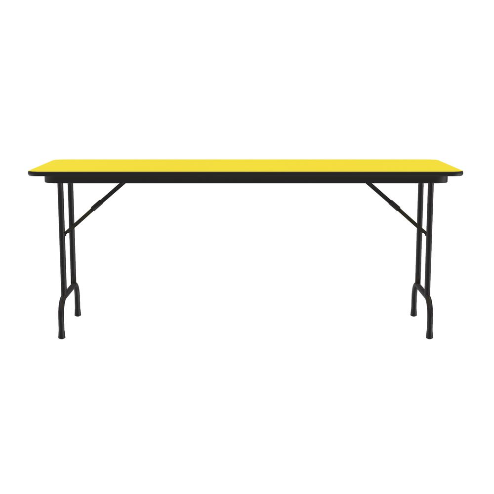 Deluxe High Pressure Top Folding Table 24x96", RECTANGULAR, YELLOW, BLACK. Picture 4