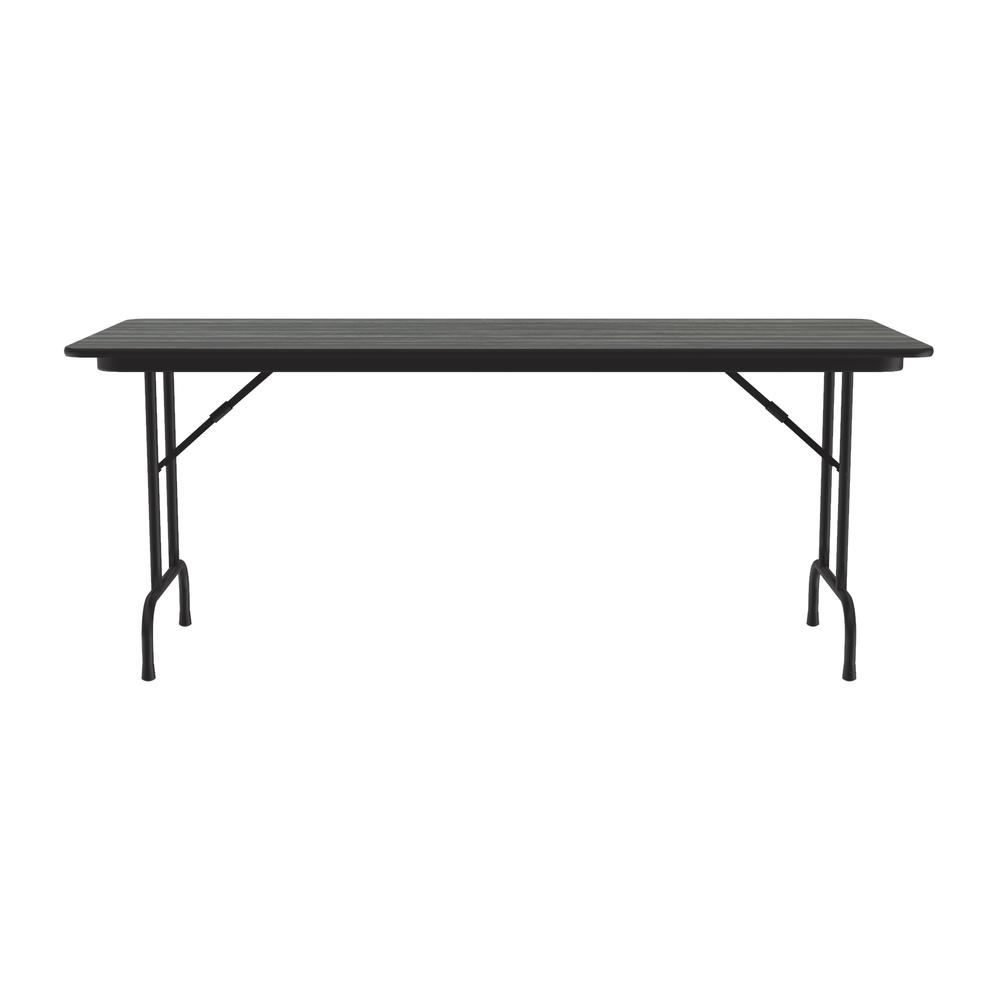 Deluxe High Pressure Top Folding Table, 30x96", RECTANGULAR NEW ENGLAND DRIFTWOOD BLACK. Picture 4