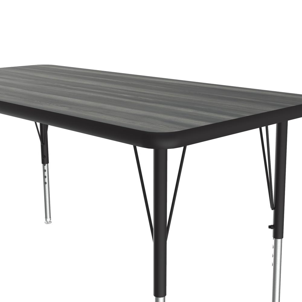 Deluxe High-Pressure Top Activity Tables 24x60", RECTANGULAR NEW ENGLAND DRIFTWOOD, BLACK/CHROME. Picture 7