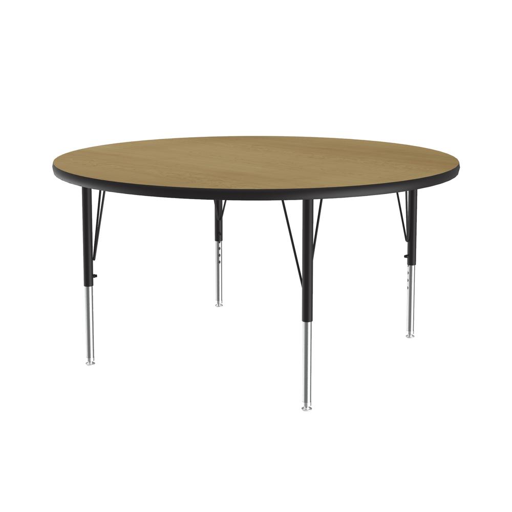 Deluxe High-Pressure Top Activity Tables, 48x48" ROUND FUSION MAPLE, BLACK/CHROME. Picture 7