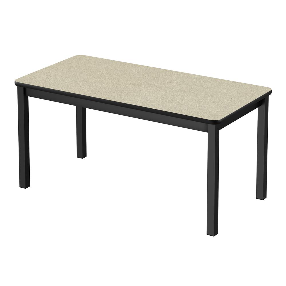 Deluxe High-Pressure Library Table, 30x60", RECTANGULAR, SAVANNAH SAND, BLACK. Picture 2