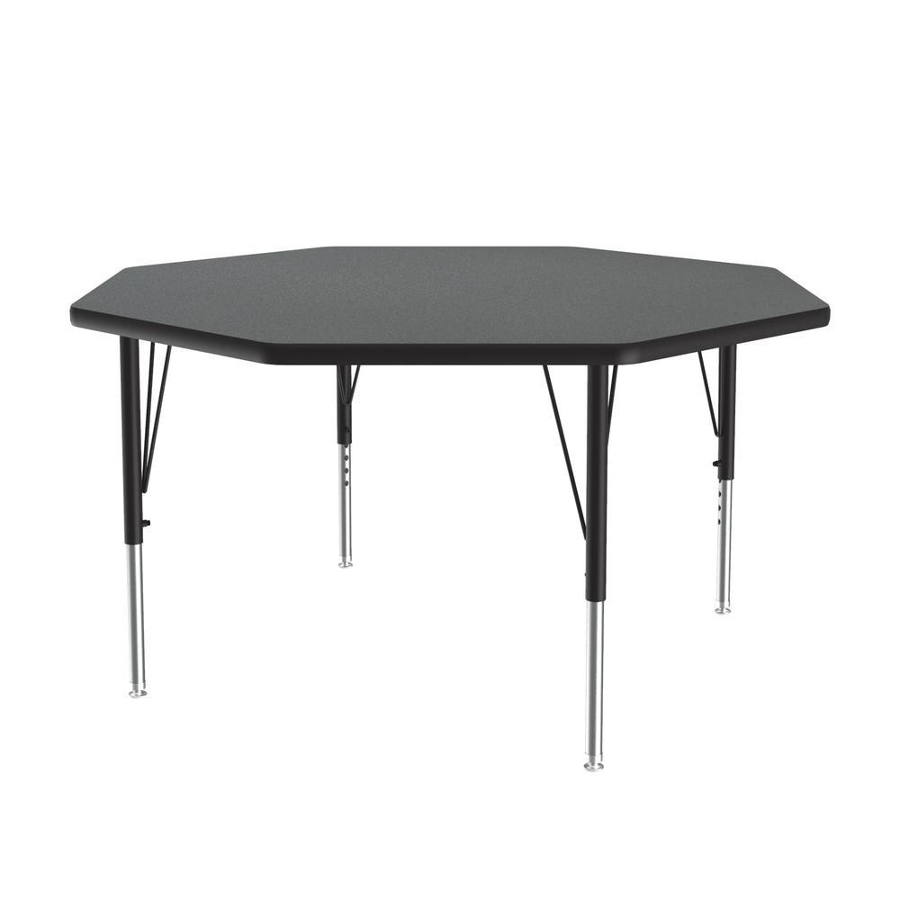 Deluxe High-Pressure Top Activity Tables, 48x48" OCTAGONAL, MONTANA GRANITE BLACK/CHROME. Picture 9