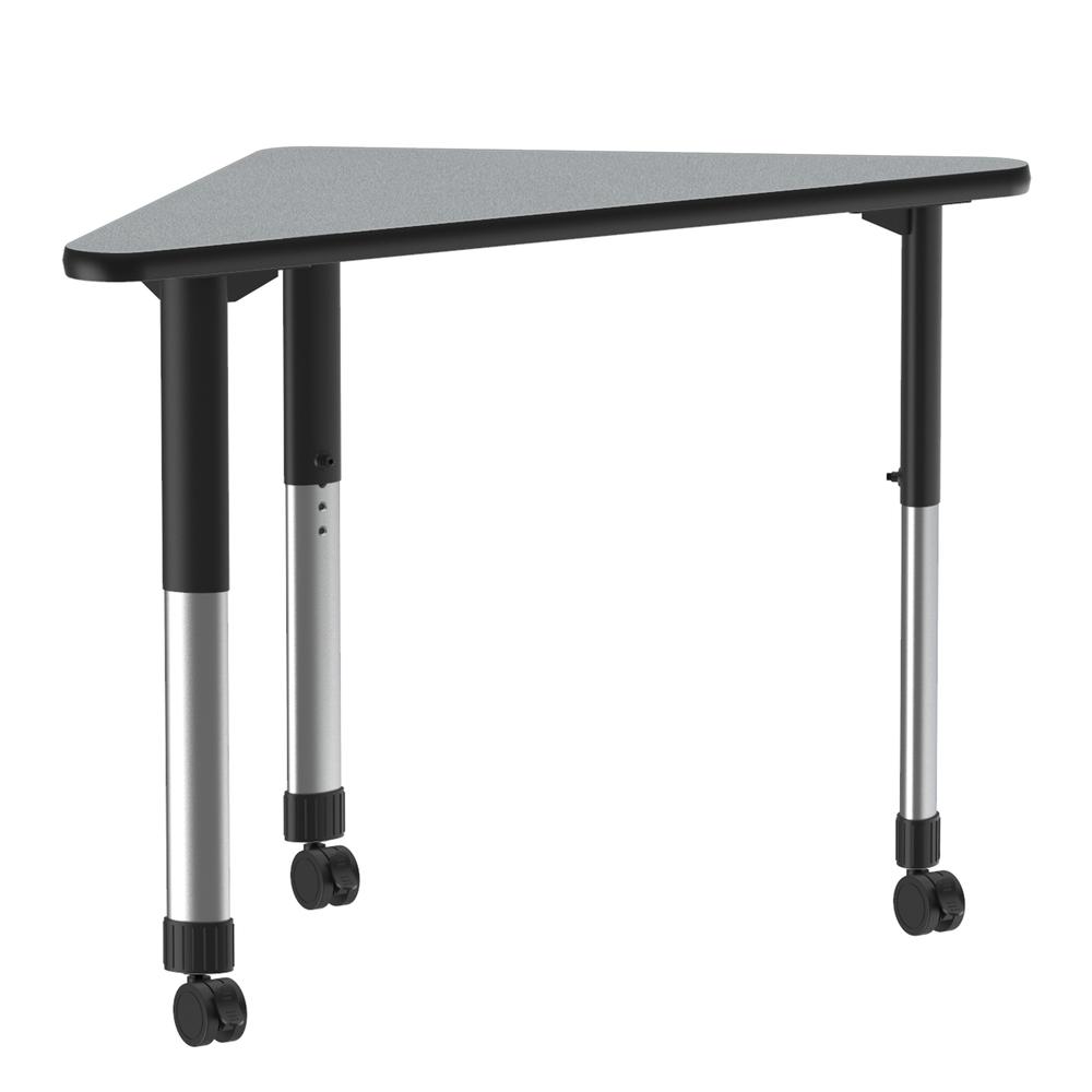Commercial Lamiante Top Collaborative Desk with Casters 41x23 WING, GRAY GRANITE, BLACK/CHROME. Picture 2