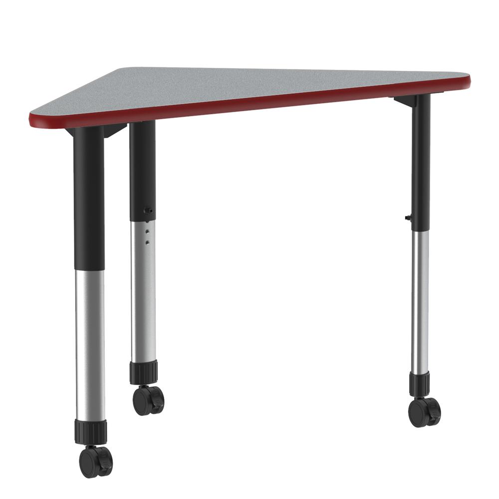 Commercial Lamiante Top Collaborative Desk with Casters 41x23" WING, GRAY GRANITE BLACK/CHROME. Picture 5