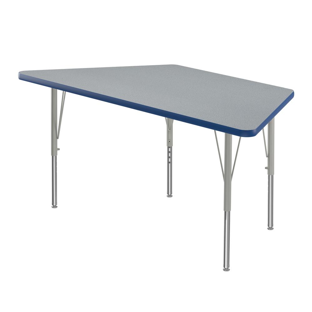 Commercial Laminate Top Activity Tables 30x60", TRAPEZOID, GRAY GRANITE, SILVER MIST. Picture 1
