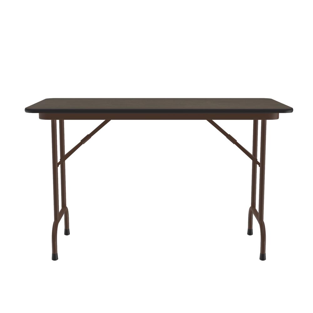Solid High-Pressure Plywood Core Folding Tables, 24x48" RECTANGULAR WALNUT, BROWN. Picture 8