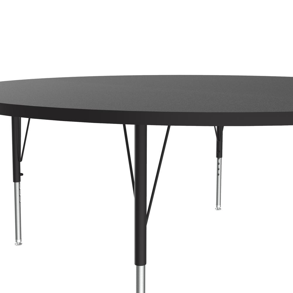 Deluxe High-Pressure Top Activity Tables, 60x60", ROUND  BLACK/CHROME. Picture 2