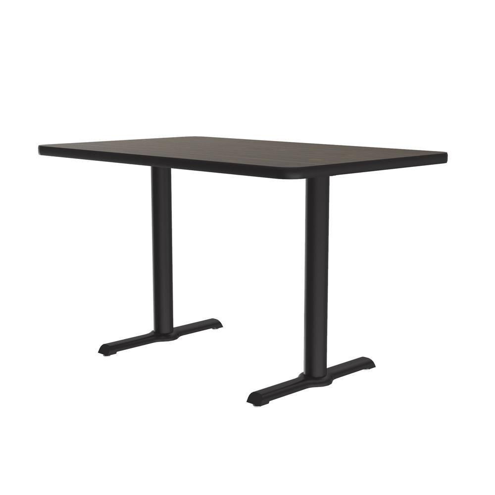 Table Height Deluxe High-Pressure Café and Breakroom Table 30x48", RECTANGULAR WALNUT, BLACK. Picture 1
