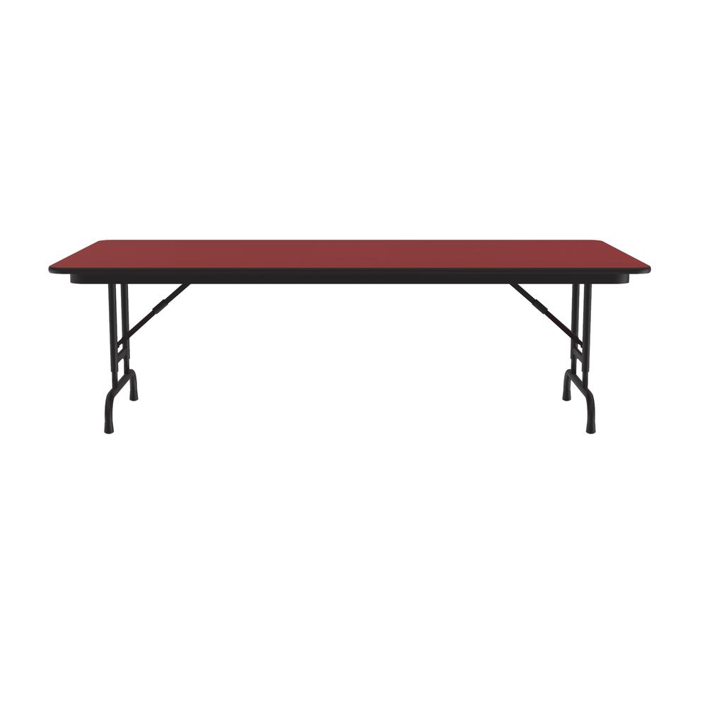 Adjustable Height High Pressure Top Folding Table, 36x72", RECTANGULAR RED BLACK. Picture 1